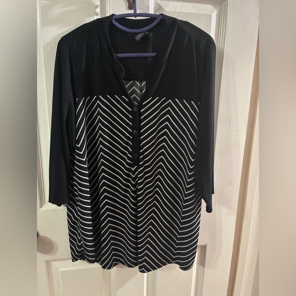 Women’s 1X Striped Blouse